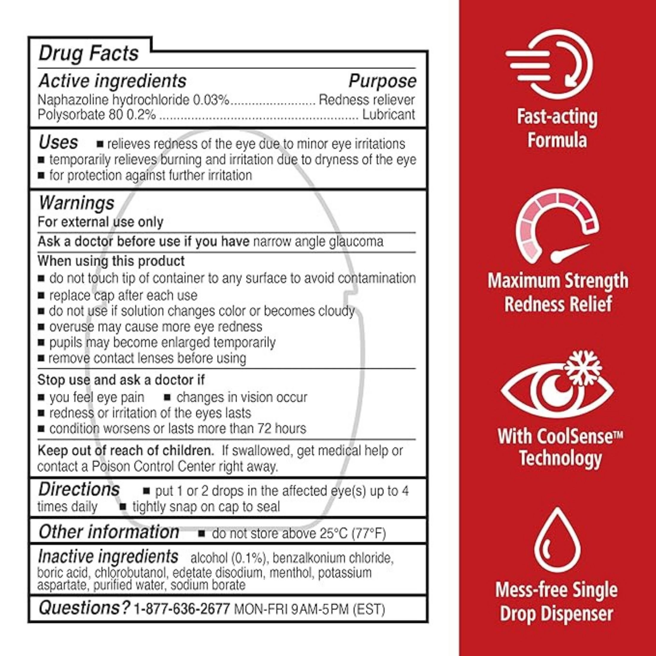 Rohto Eye Drops, Cooling, Max Strength, Maximum Redness Relief 0.4 Fl Oz
