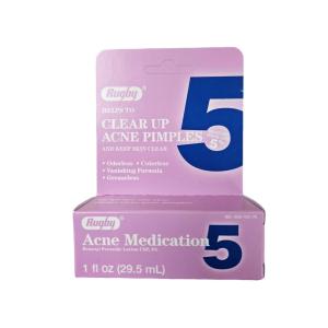Rugby Benzoyl Peroxide 5% Acne Medication Lotion 1 Oz