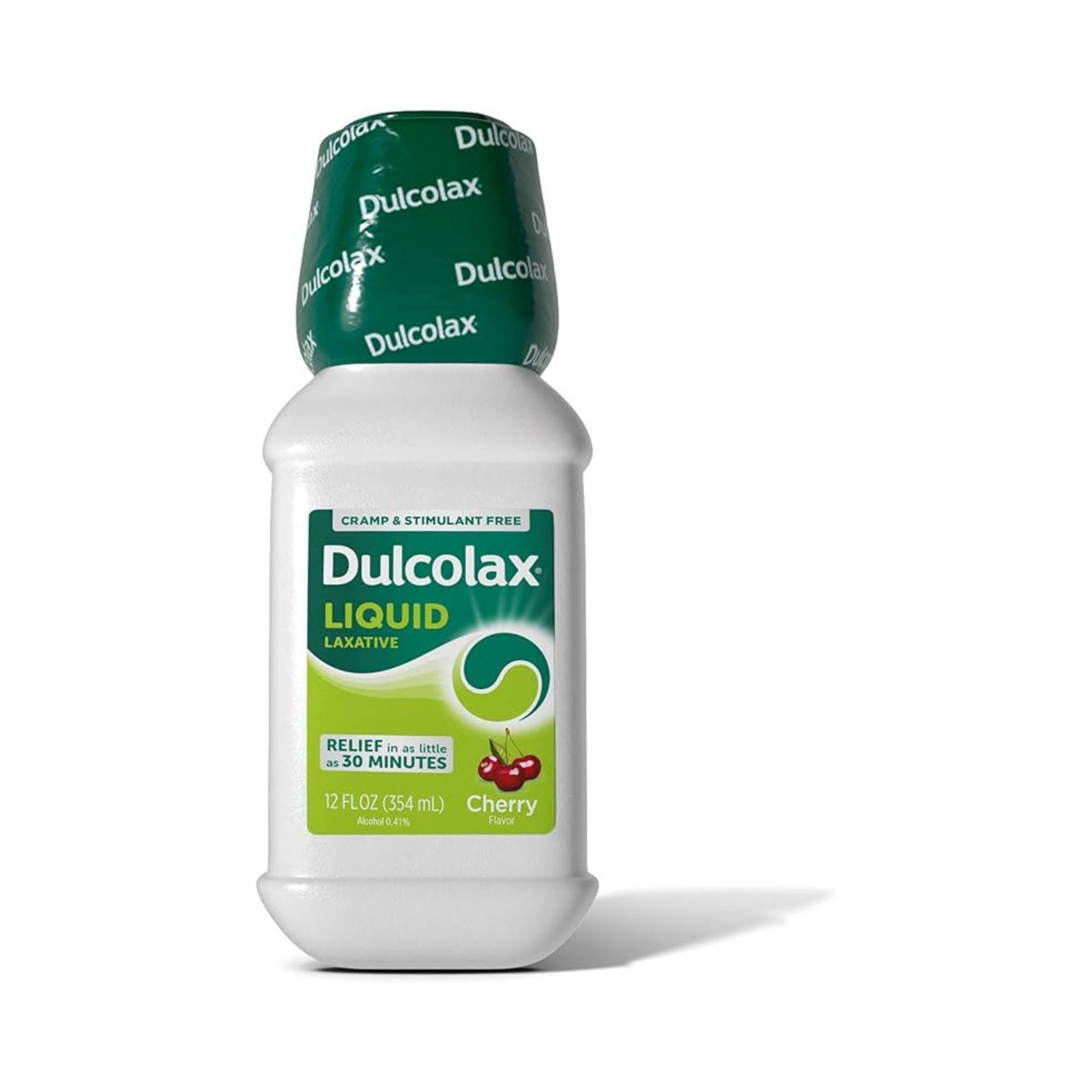 Dulcolax Liquid Laxative, Stimulant Free For Comfortable Relief, Cherry Flavor, White, 12 Fl Oz