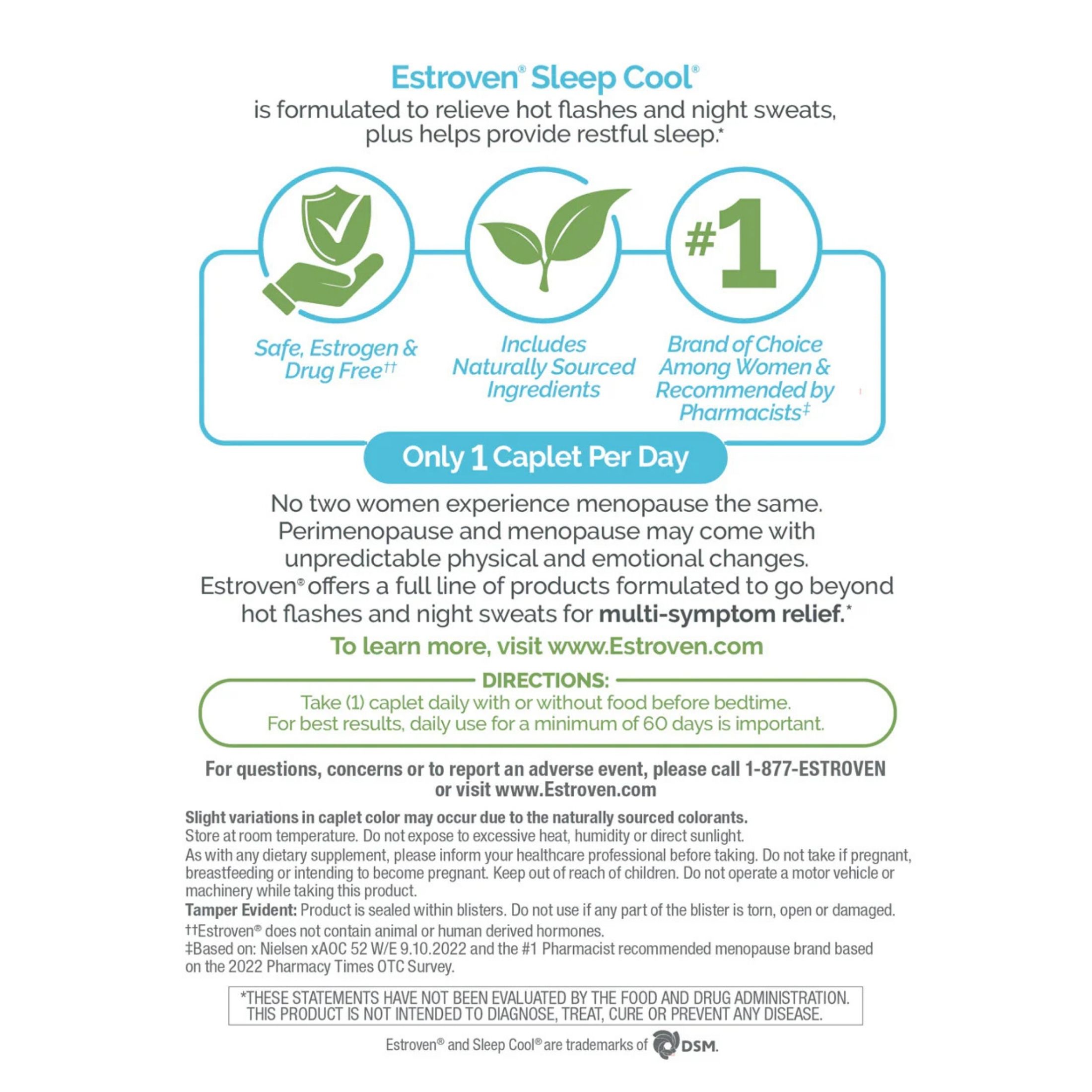 Estroven Sleep Cool For Menopause Relief, Night Sweats & Hot Flash Relief