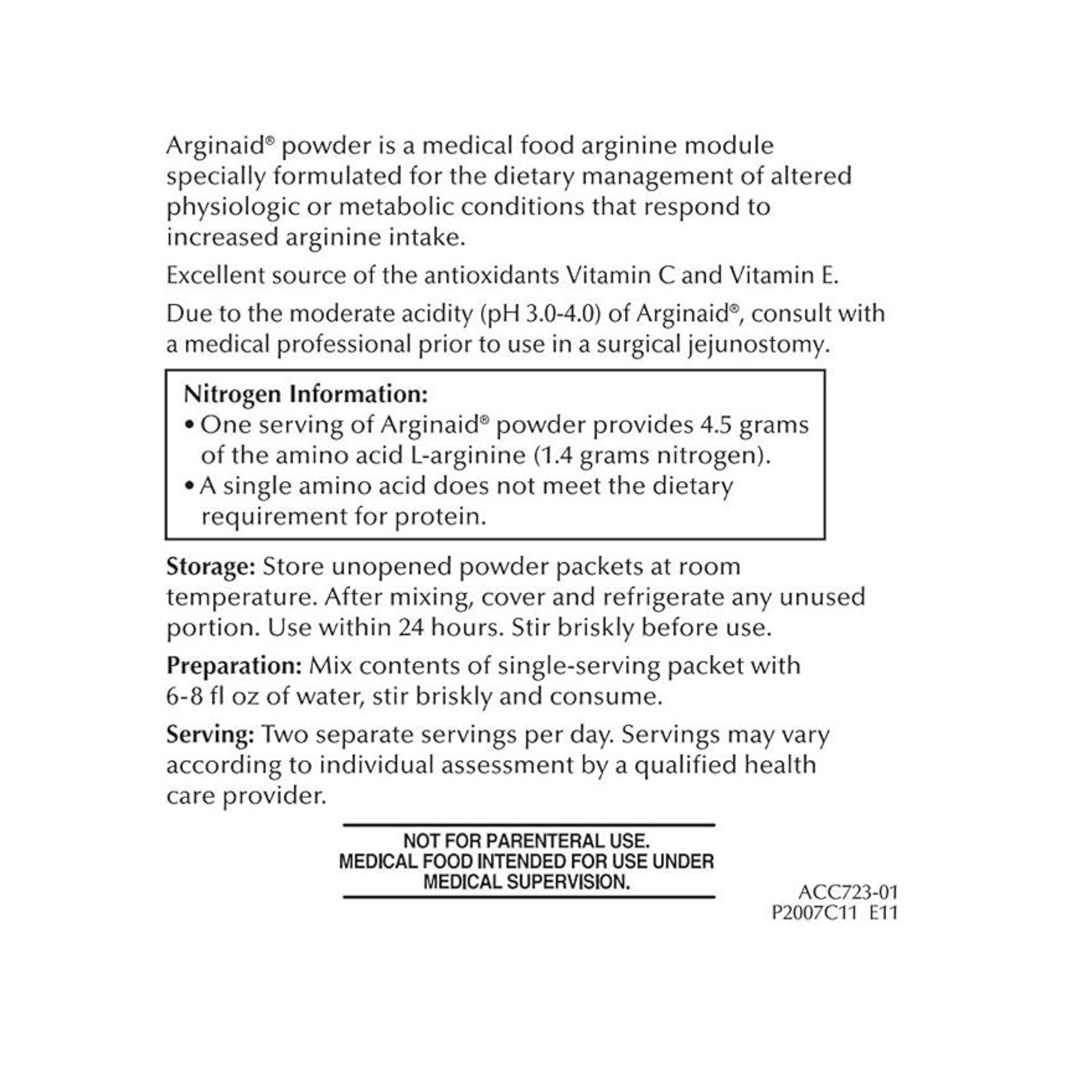 Arginaid Nestle Arginine Cherry Powder Packets .32oz