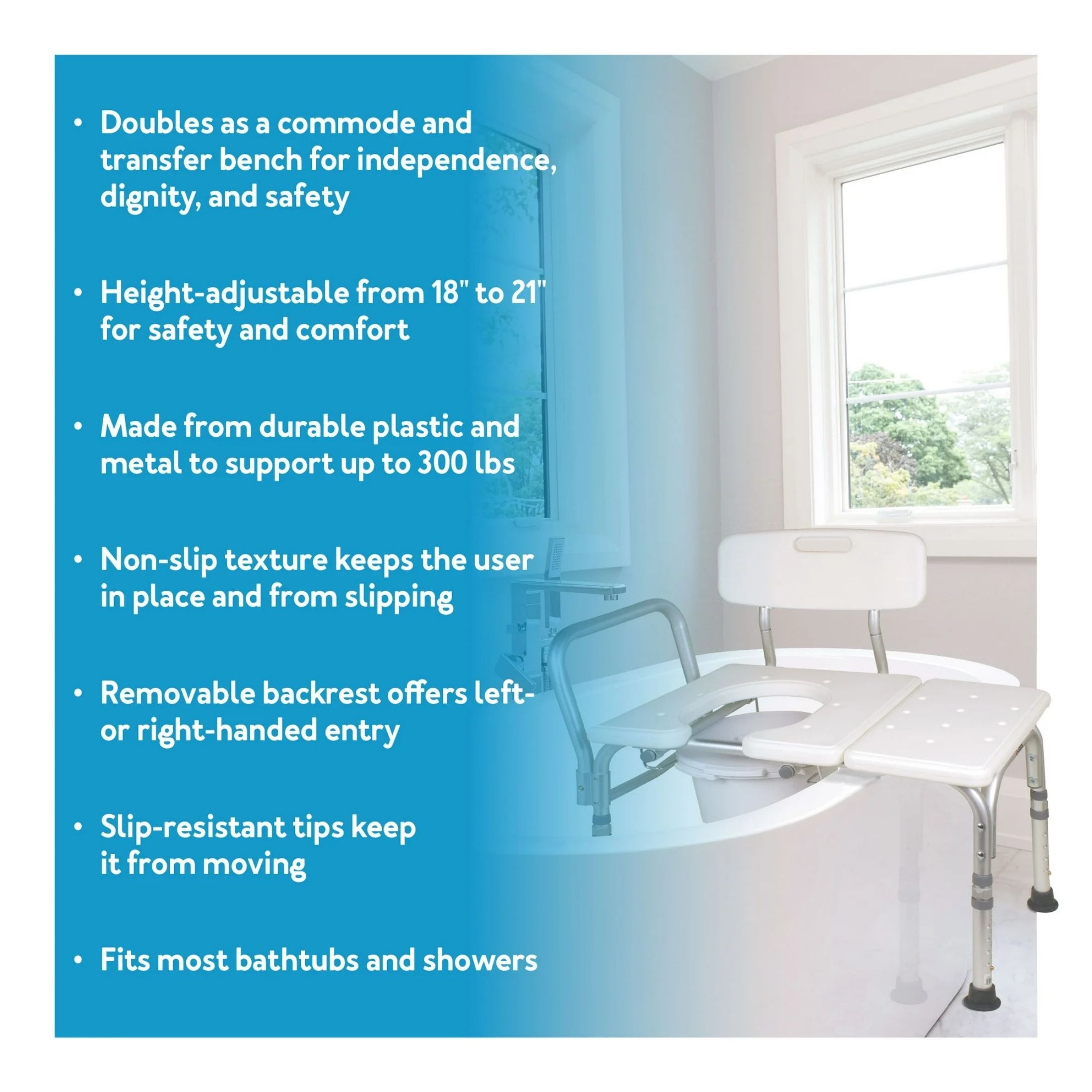 Carex Bathtub Transfer Bench With Opening