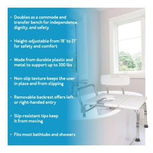 Carex Bathtub Transfer Bench With Opening