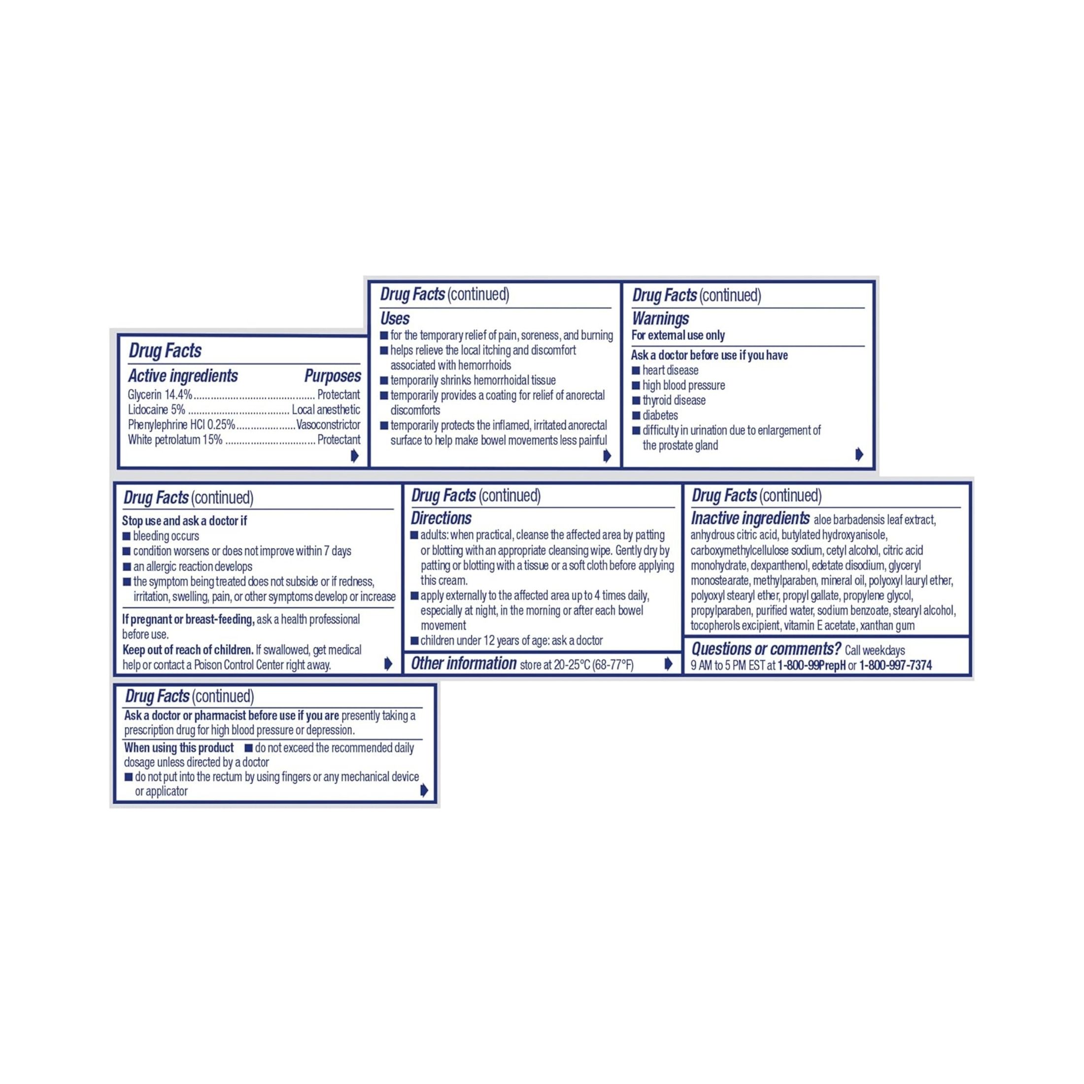 Preparation H Rapid Relief Hemorrhoid Symptom Treatment Cream With Lidocaine - 1oz