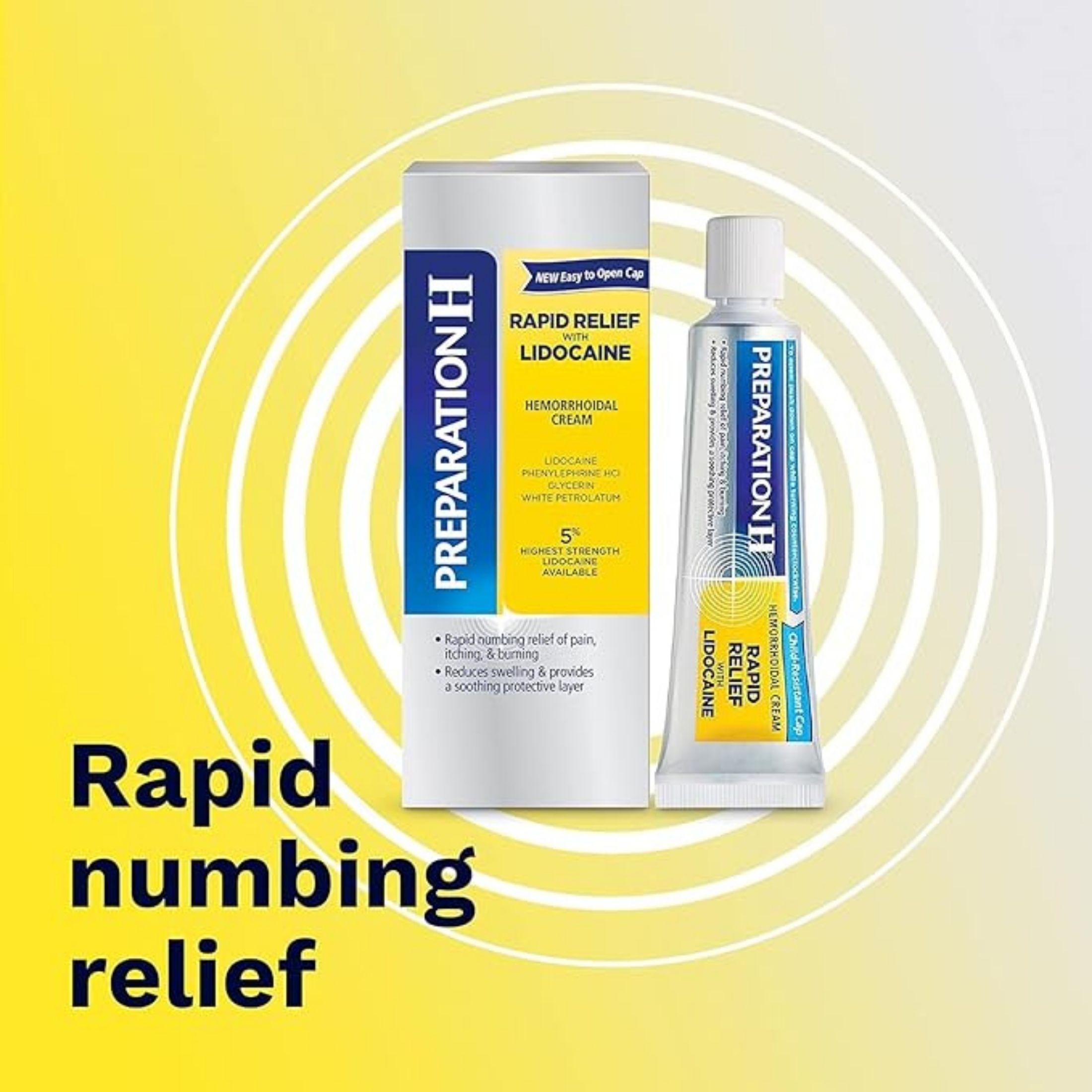 Preparation H Rapid Relief Hemorrhoid Symptom Treatment Cream With Lidocaine - 1oz