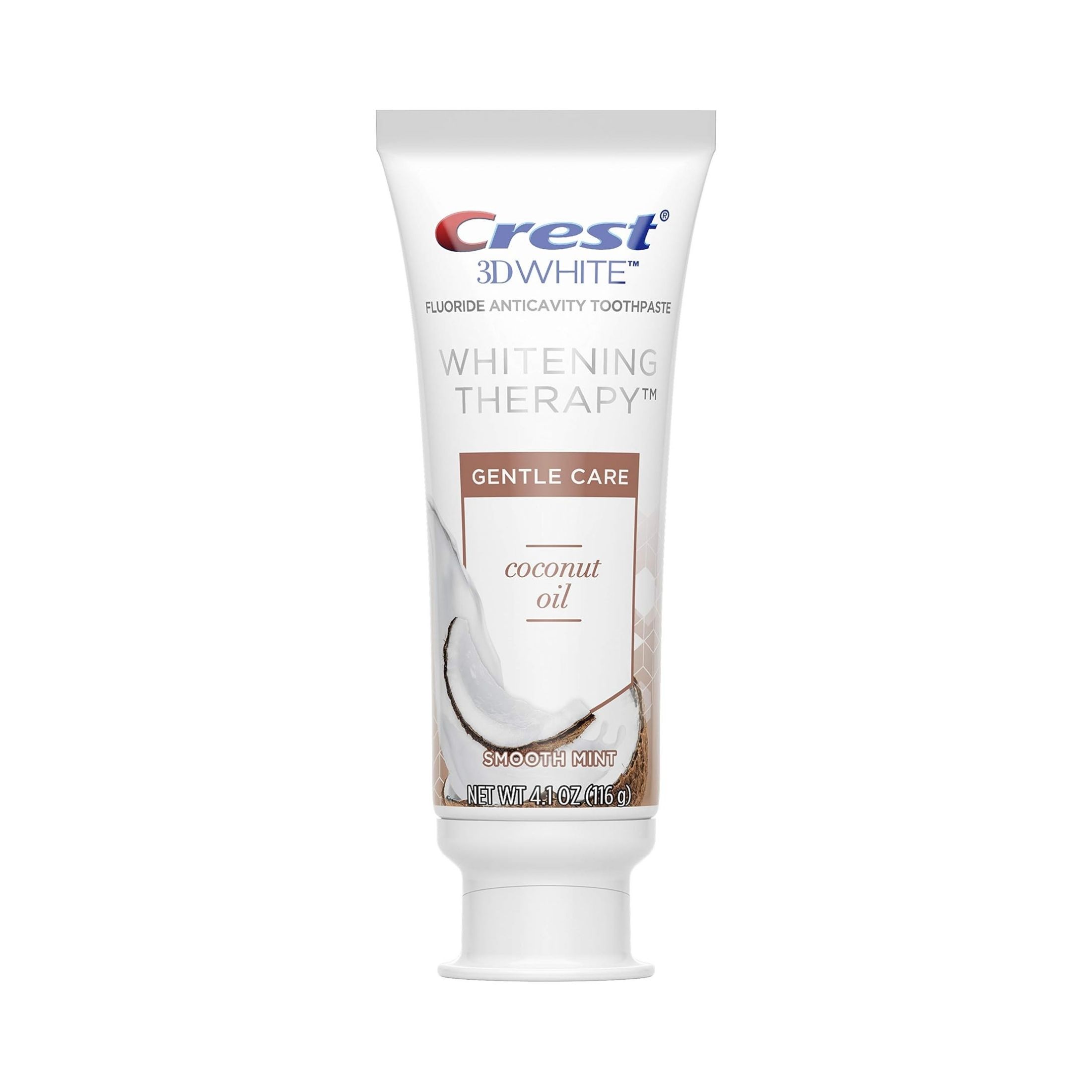 Crest 3D White Toothpaste, Fluoride Anticavity, Coconut Oil, Whitening Therapy, Smooth Mint