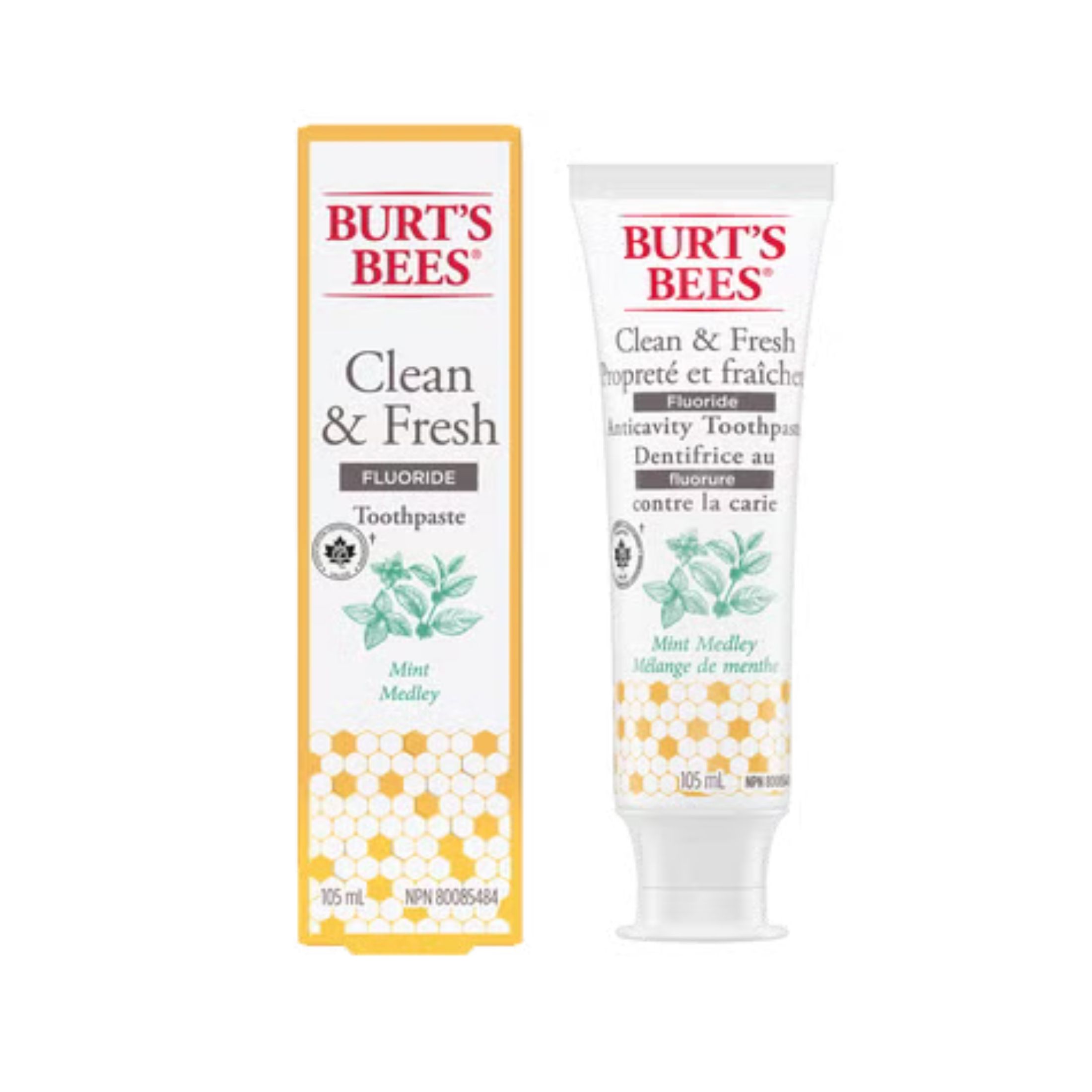 Burt's Bees Toothpaste, Clean & Fresh, Fluoride, Mint Medley