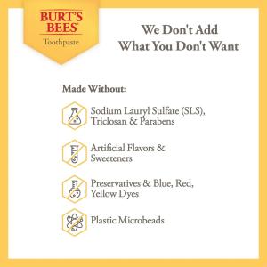 Burt's Bees Toothpaste, Fluoride, Enamel Care, Mountain Mint