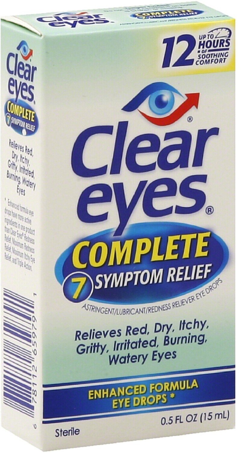 Clear Eyes Complete 7 Symptom Relief Enhanced Formula Eye Drops - 0.5 Fl Oz