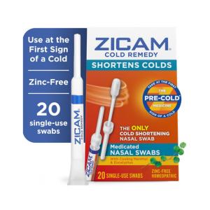 Zicam Cold Remedy, Medicated Nasal Swabs, 20 Single-Use Swabs