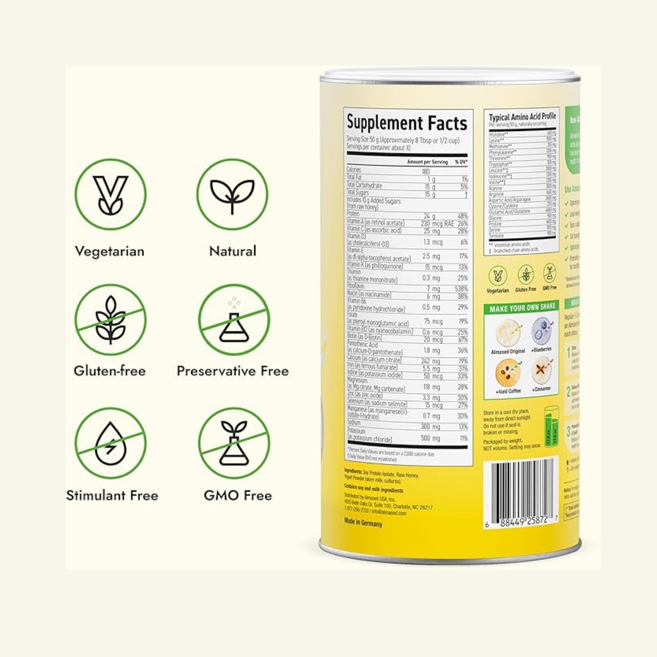 Almased Synergy Diet Multi Protein Shake Powder - 17.6 Oz