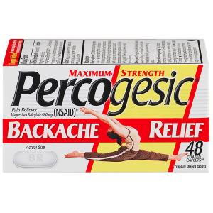Percogesic Backache Relief Pain Reliever, Maximum Strength, 48 Tablets
