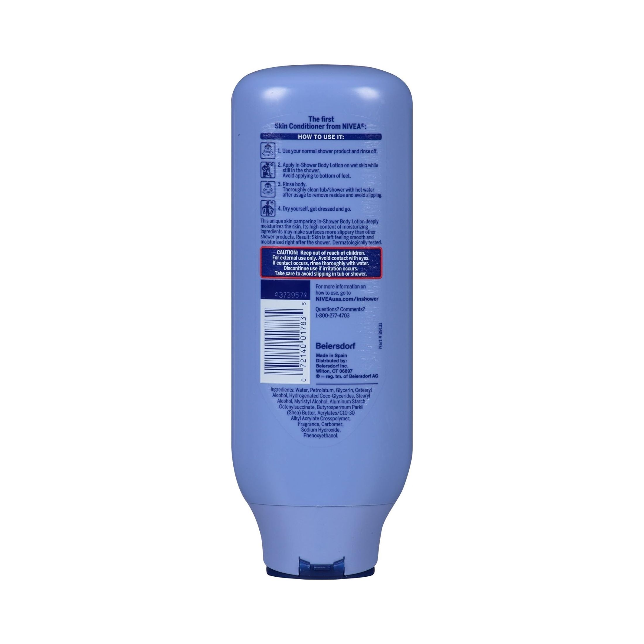 Nivea Body Lotion, In Shower, Smoothing, Shea Butter 13.5 Oz