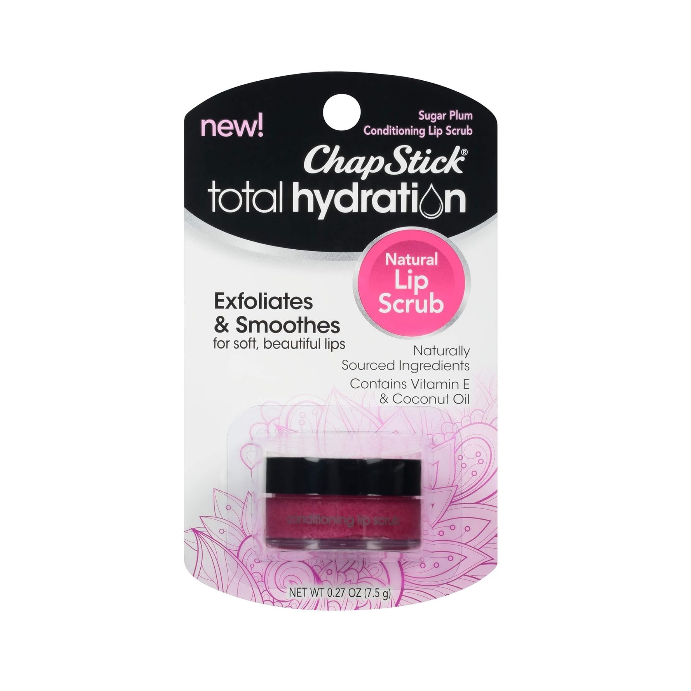 ChapStick Total Hydration Natural Conditioning Lip Scrub, Exfoliator Sugar Plum