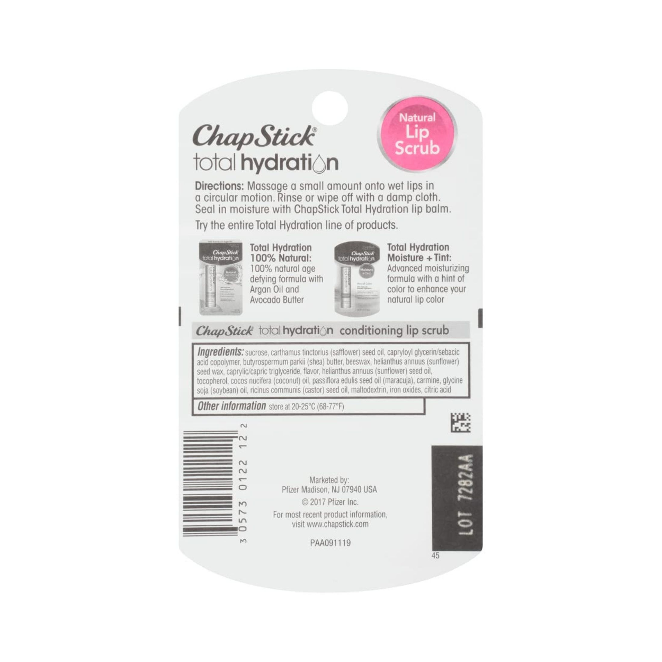 ChapStick Total Hydration Natural Conditioning Lip Scrub, Exfoliator Sugar Plum