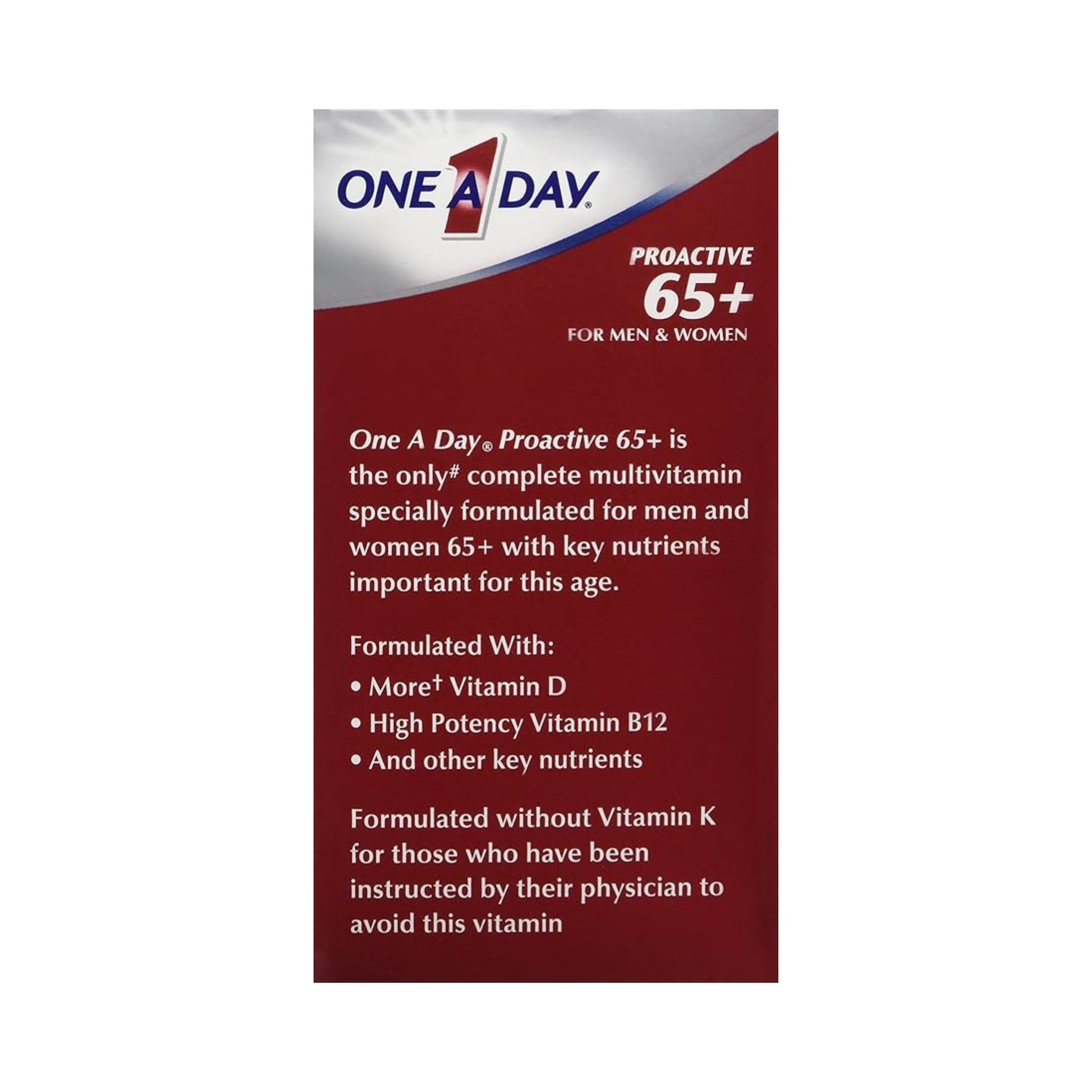 One A Day Proactive 65+ For Men & Women Multivitamin Tablets