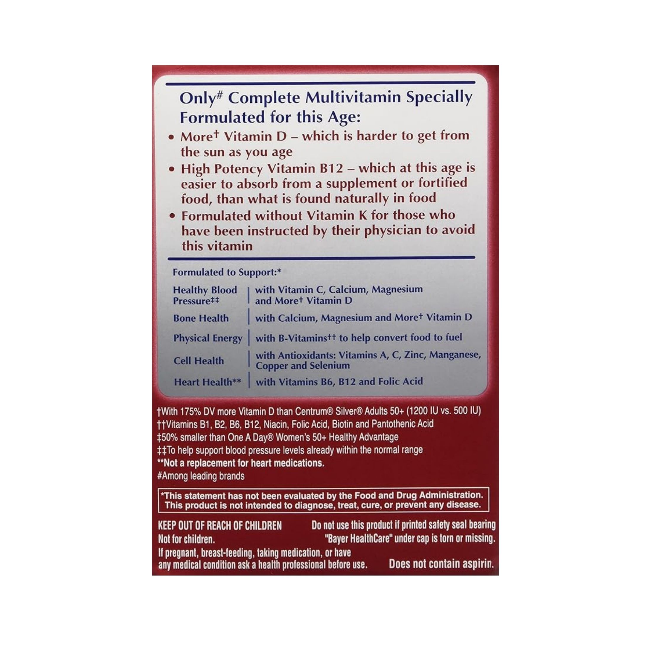 One A Day Proactive 65+ For Men & Women Multivitamin Tablets