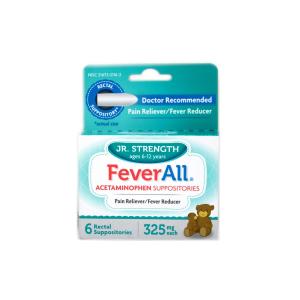 Fever All Jr. Strength Acetaminophen Suppositories 325 Mg