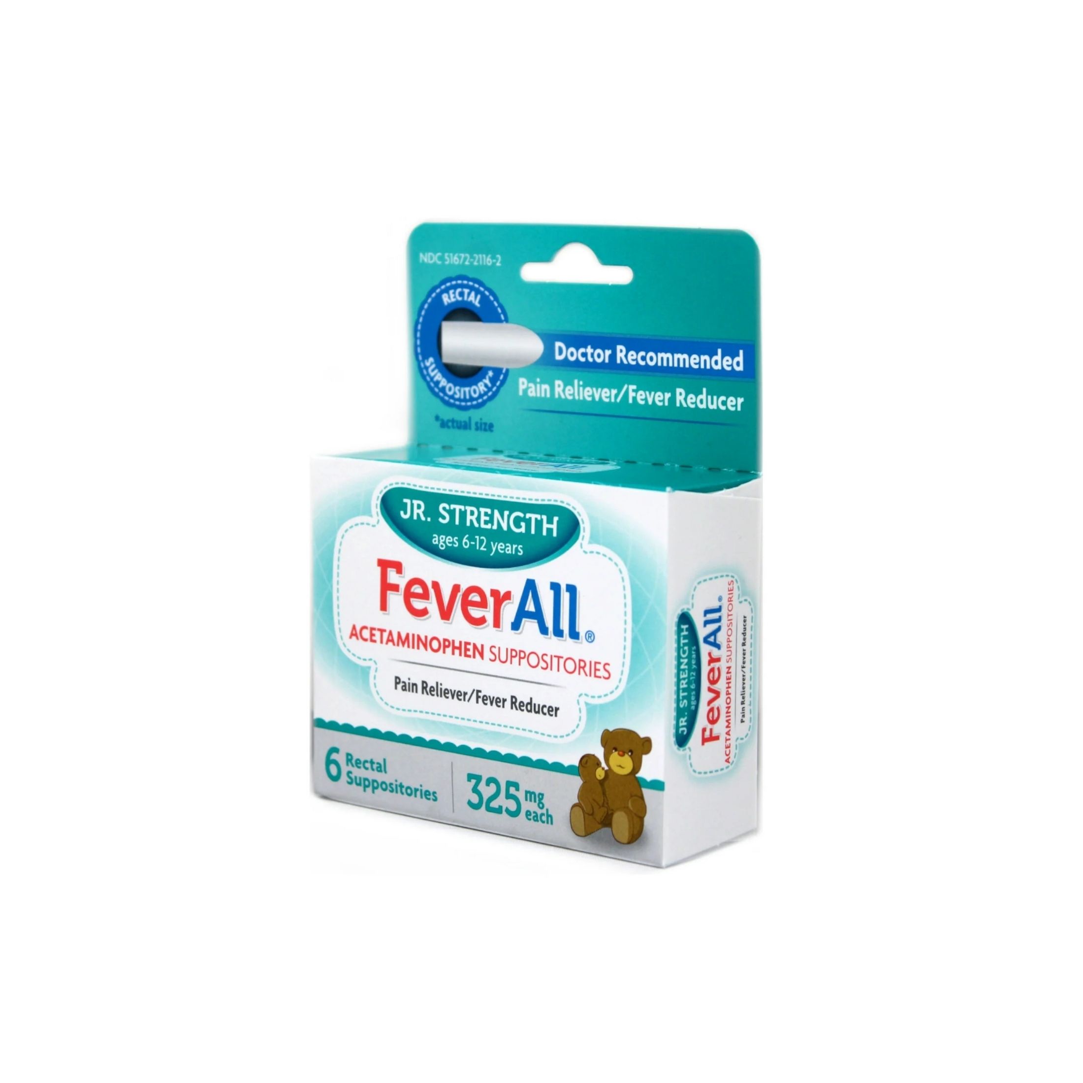 Fever All Jr. Strength Acetaminophen Suppositories 325 Mg