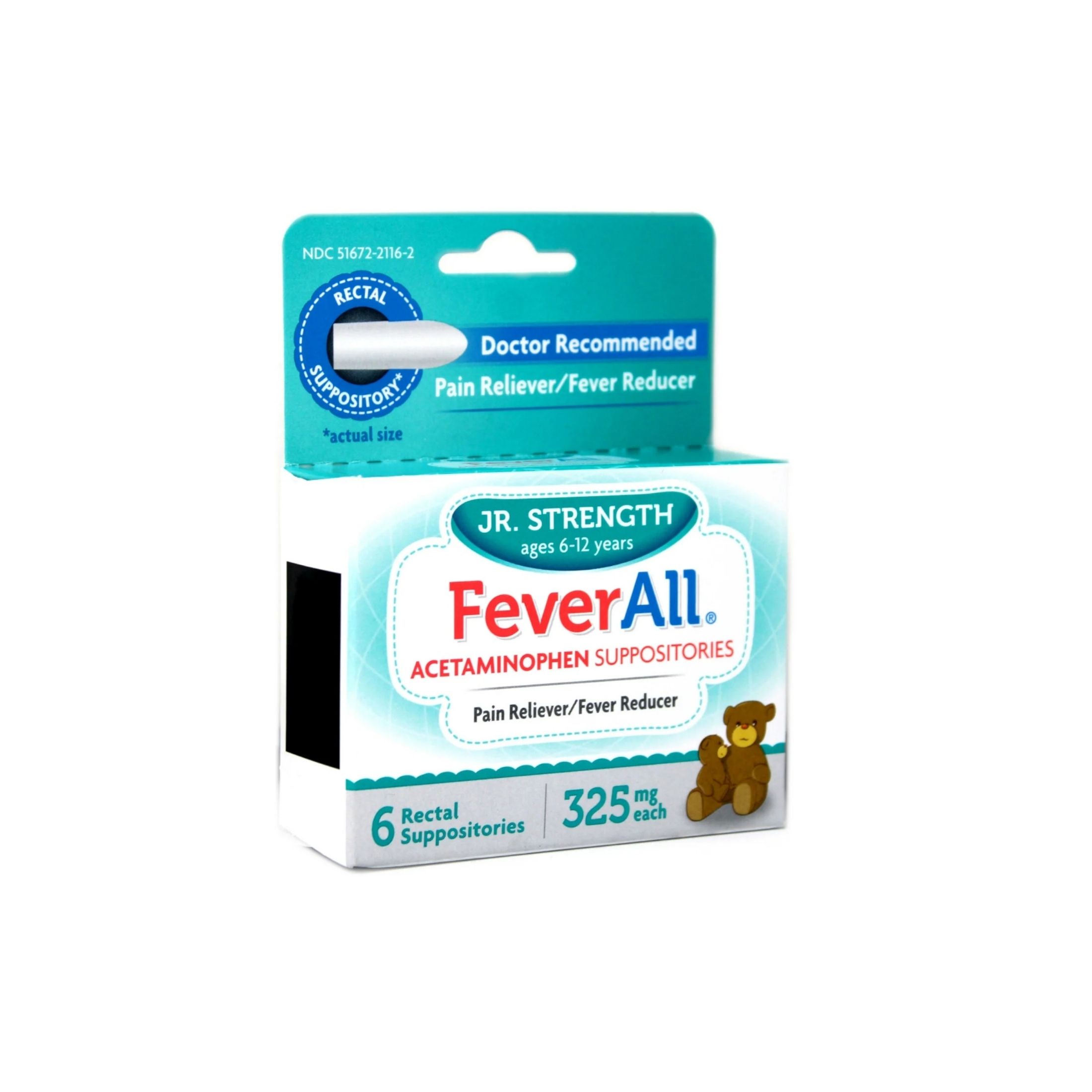 Fever All Jr. Strength Acetaminophen Suppositories 325 Mg