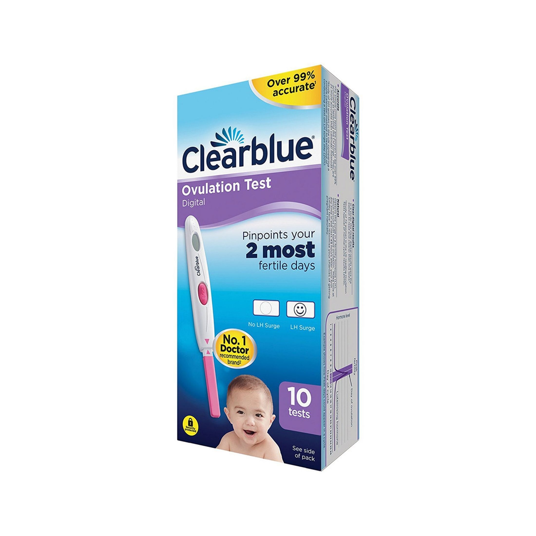 Clearblue Digital Ovulation Test, 1 Month Supply, 10 Tests