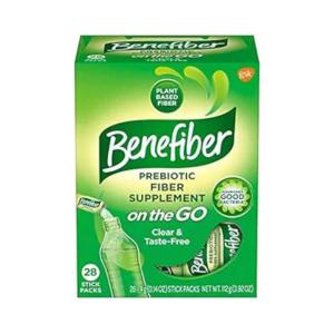Benefiber On The Go Prebiotic Fiber Supplement Powder, Unflavored Powder Stick Packs – 28 Sticks