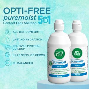 Opti-Free Multi Purpose Disinfection Solution, Puremoist, Twin Pack