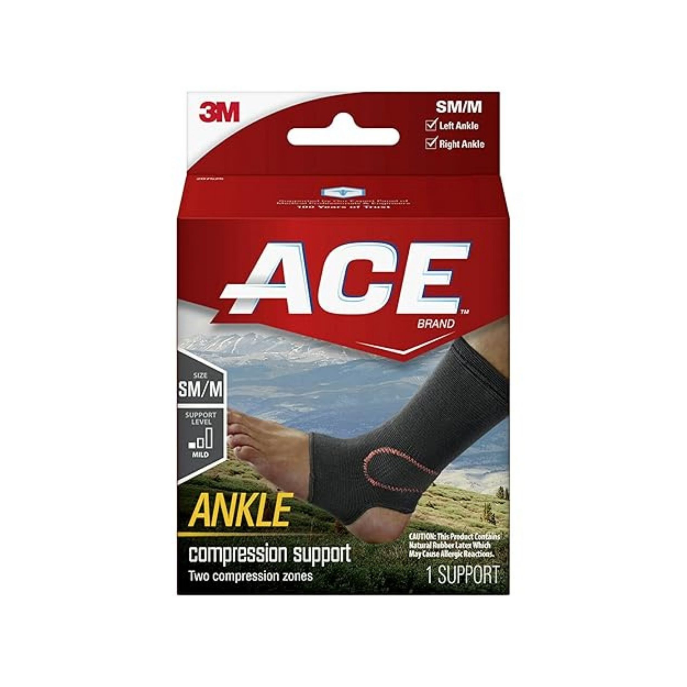 Ace Compression Ankle Support S/M Fits 8" To 9"