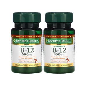 Nature's Bounty Vitamin B-12 5000 Mcg Quick Dissolve Tablets, Natural Cherry Flavor
