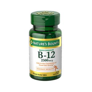 Nature's Bounty Vitamin B-12 2500 Mcg Quick Dissolve Tablets, Natural Cherry Flavor