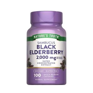 Nature's Truth Sambucus Black Elderberry, 1,000 Mg, 100 Quick Release Capsules