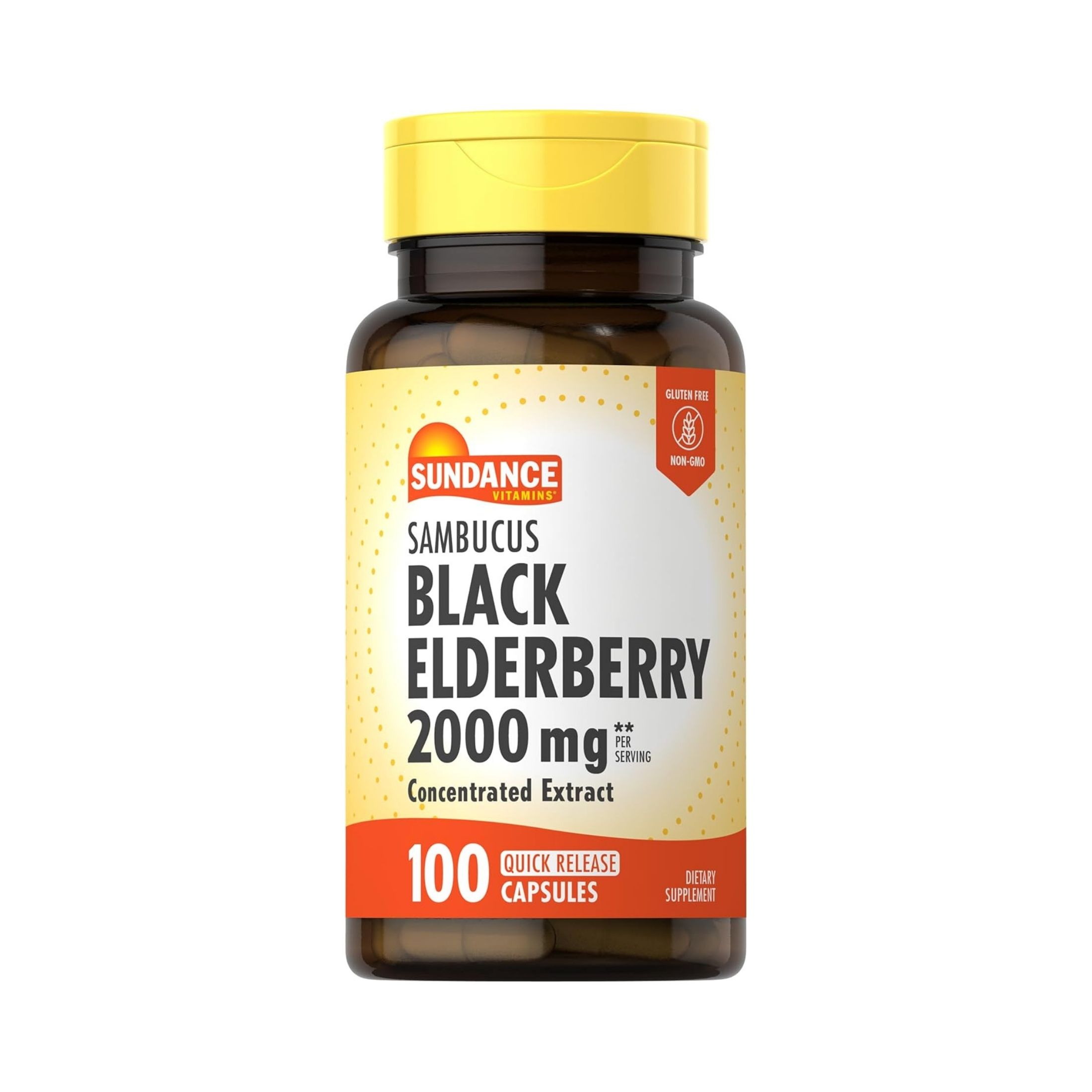 Sundance Sambucus Vitamins Black Elderberry 2000 Mg Capsules