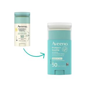 Aveeno Positively Mineral Sensitive Skin Sunscreen Stick SPF 50