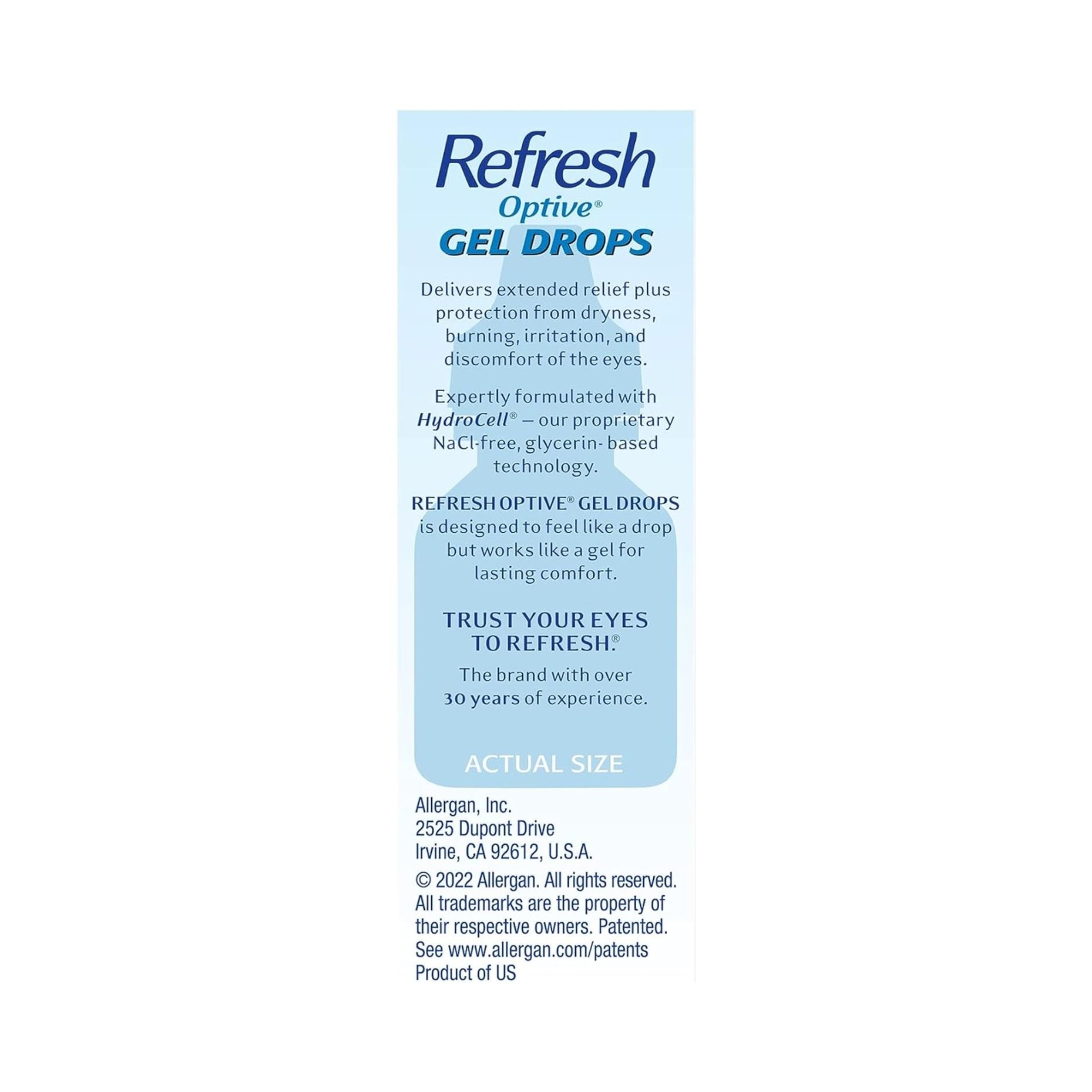 Refresh Lubricant Eye Gel, Gel Drops, Extended Therapy 0.33 Fl Oz