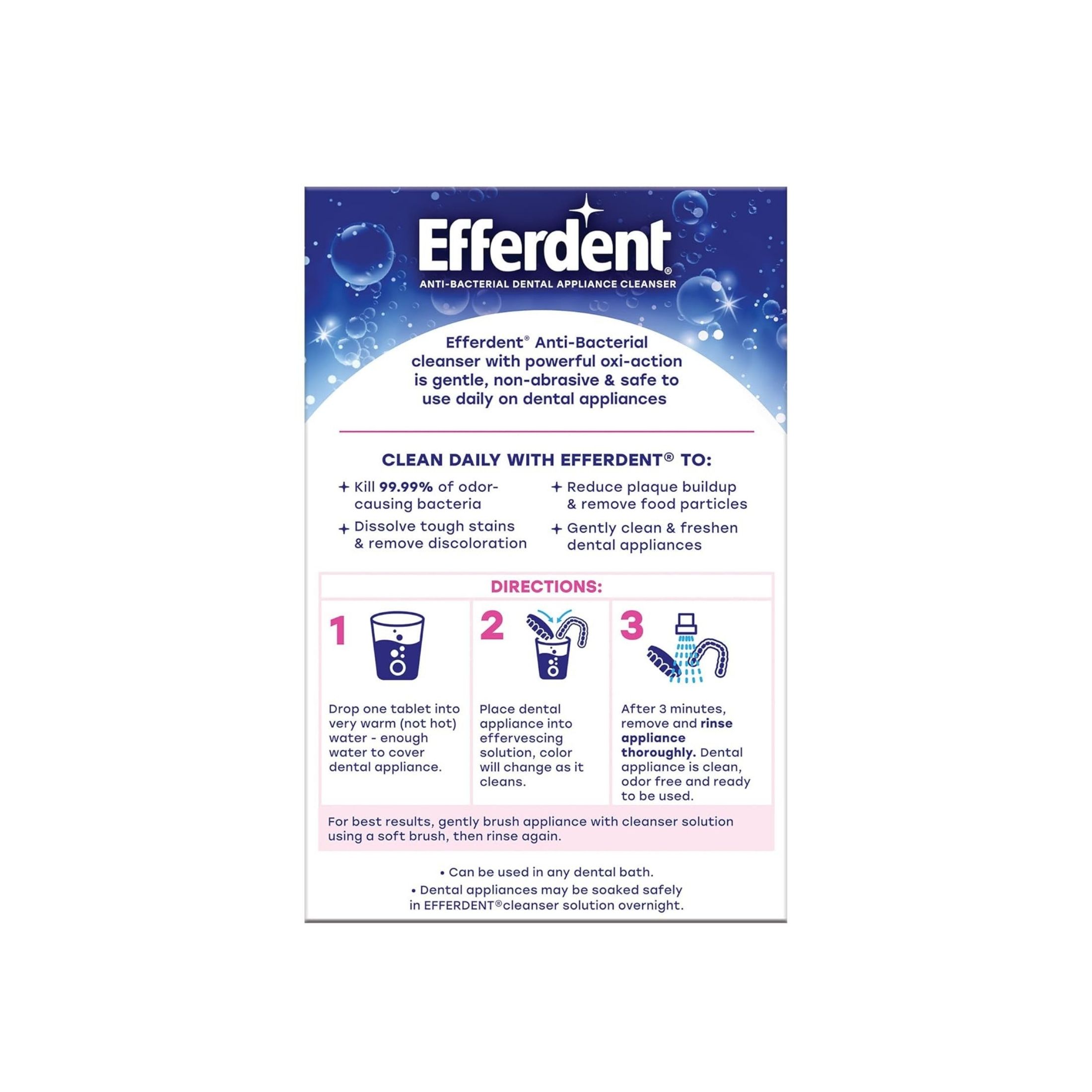 Efferdent Complete Clean Denture & Retainer Cleanser Tablets