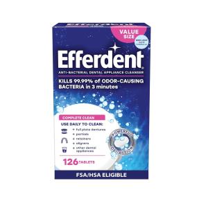 Efferdent Denture & Retainer Cleanser, Antibacterial, Complete Clean, Tablets, Value Size
