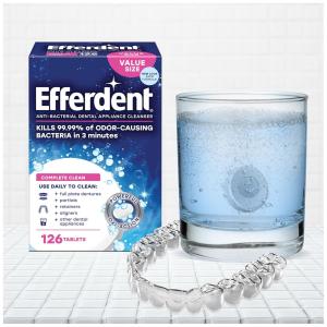 Efferdent Denture & Retainer Cleanser, Antibacterial, Complete Clean, Tablets, Value Size