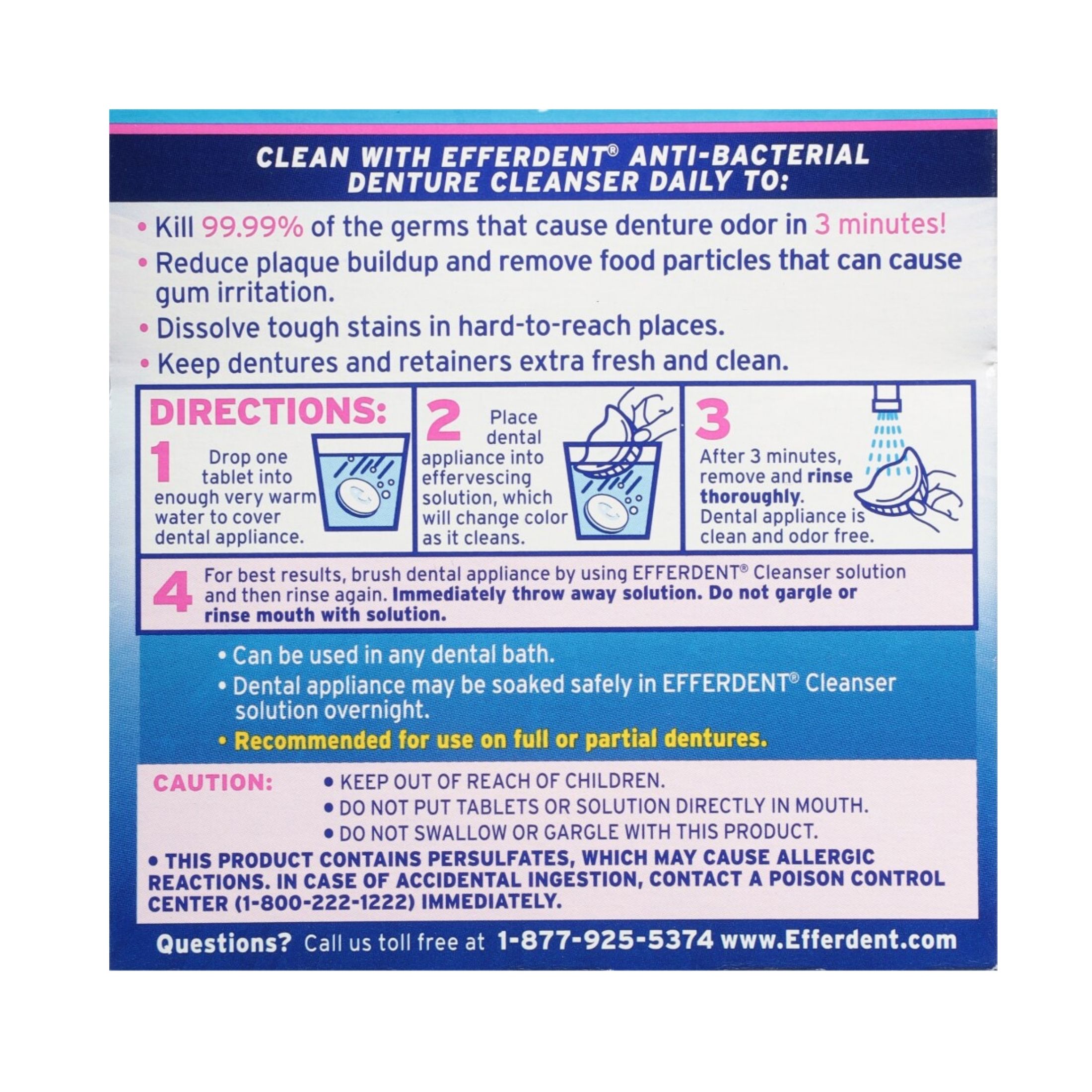 Efferdent Retainer & Denture Cleaner Tablets, Complete Clean