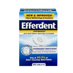 Efferdent PM Denture Cleanser Tablets Overnight Whitening