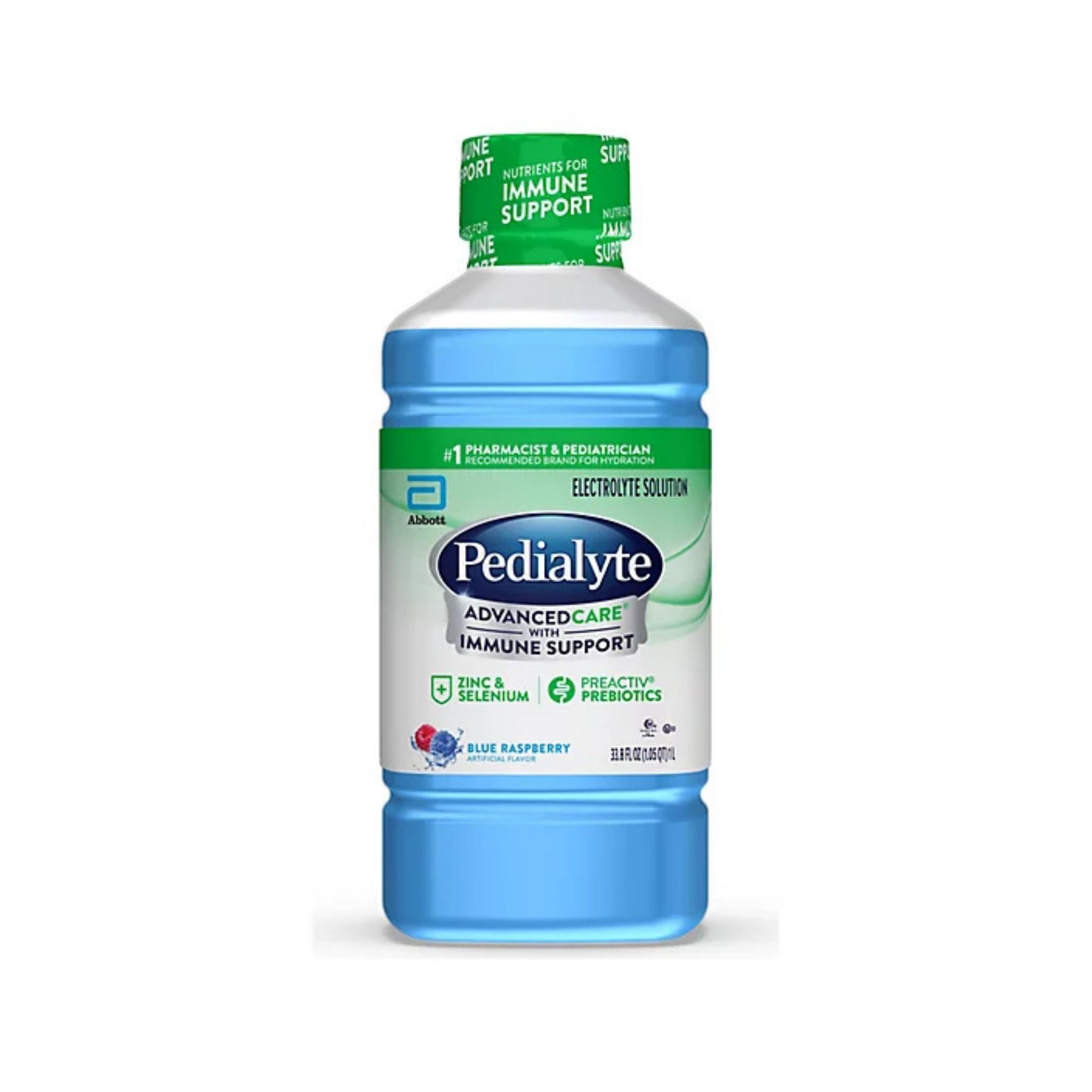 Pedialyte Blue Raspberry Electrolyte Solution 33.8 Fl Oz Bottle