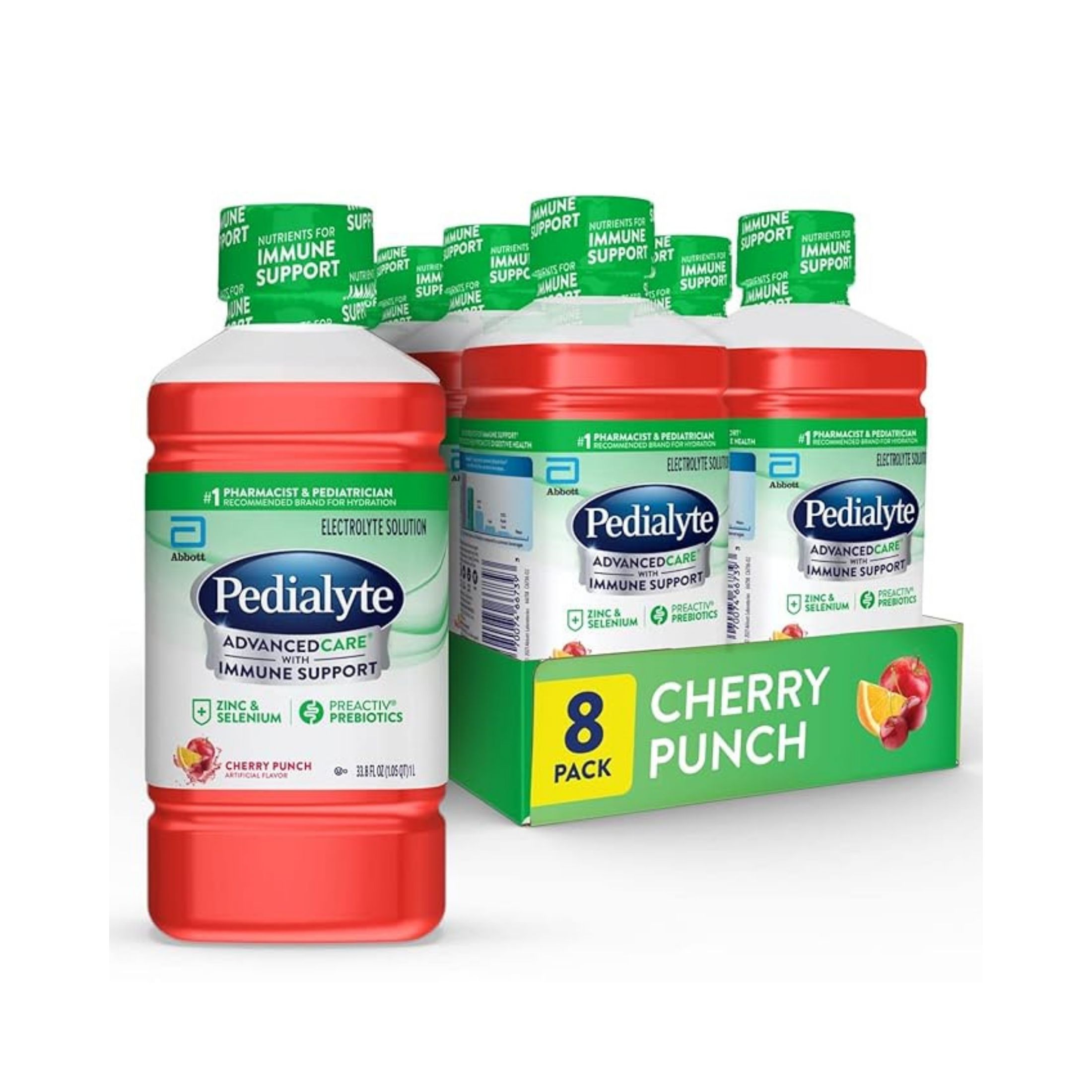 Pedialyte Advanced Care Plus Electrolyte Solution Hydration Drink, Cherry Punch 33.8 Fl Oz