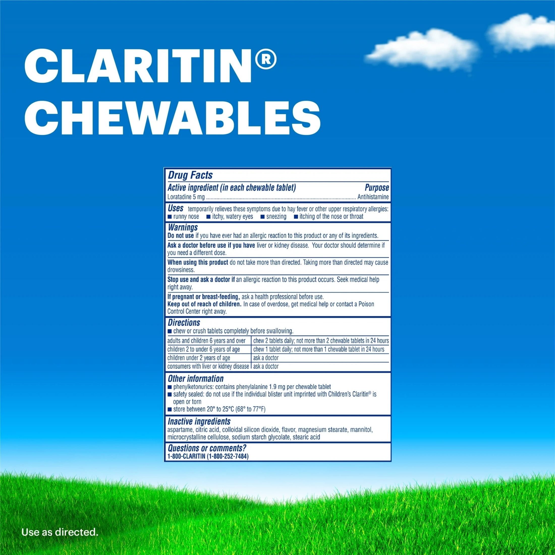 Claritin Loratadine, Bubble Gum Flavored, 5 Mg, Children's, Chewable Tablets