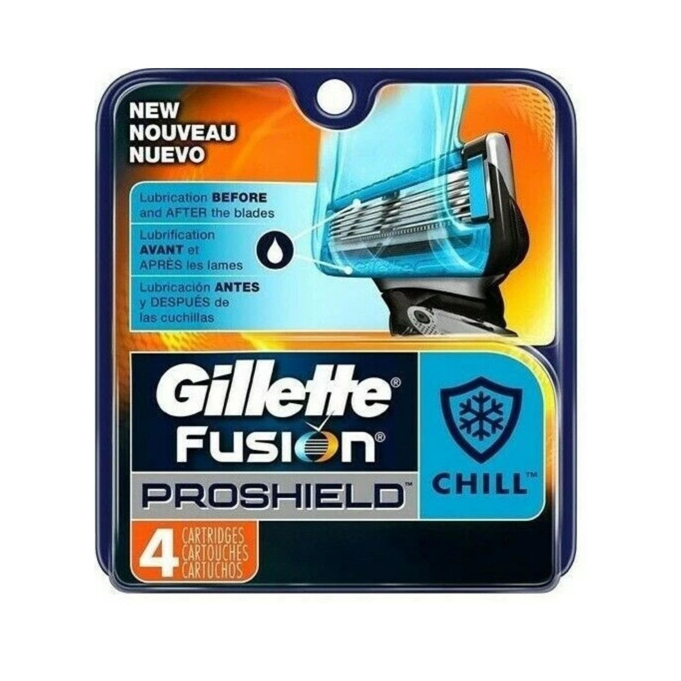 Gillette Fusion5 Pro Glide Chill Razor Blades For Men, 4 Blade Refills