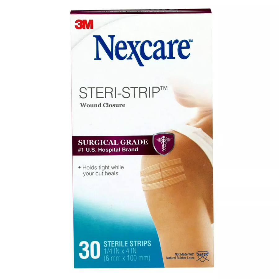 Nexcare 3M H1546 Steri-Strip Skin Closure, 1/4 In X 4 In, 30 Strips