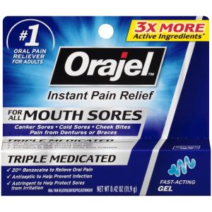 Orajel Instant Pain Relief For All Mouth Sores Maximum Strength Gel