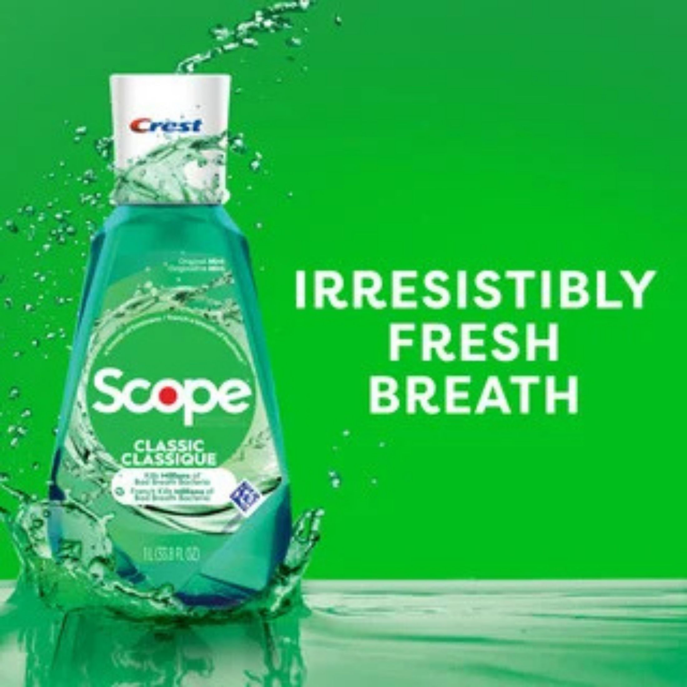 Crest Scope, Classic Original Mint Mouthwash, 33.8 Fl Oz
