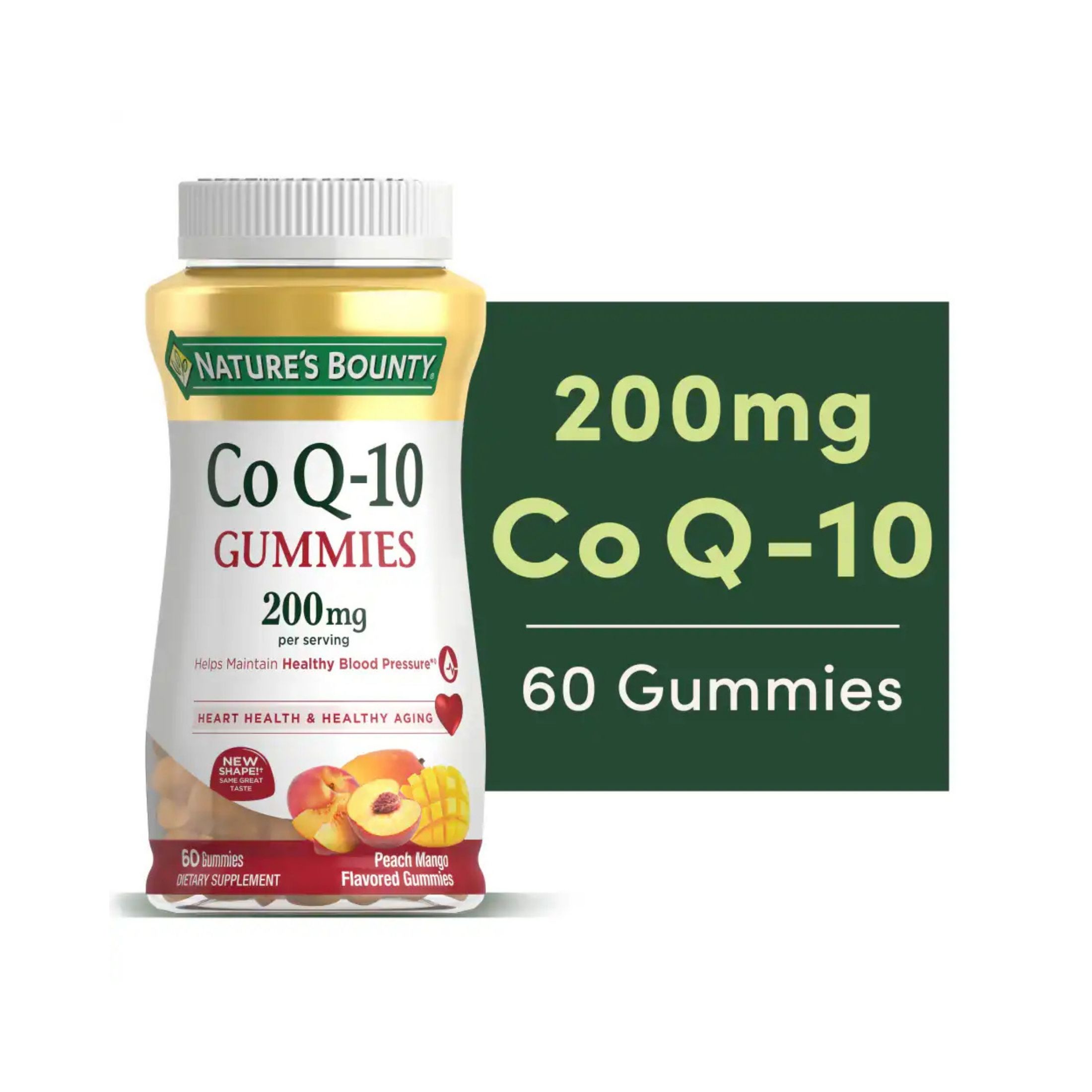 Nature's Bounty Co Q-10 Gummies, Peach Mango, 100 Mg, 60 Gummies
