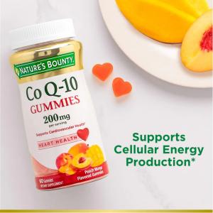 Nature's Bounty Co Q-10 Gummies, Peach Mango, 100 Mg, 60 Gummies