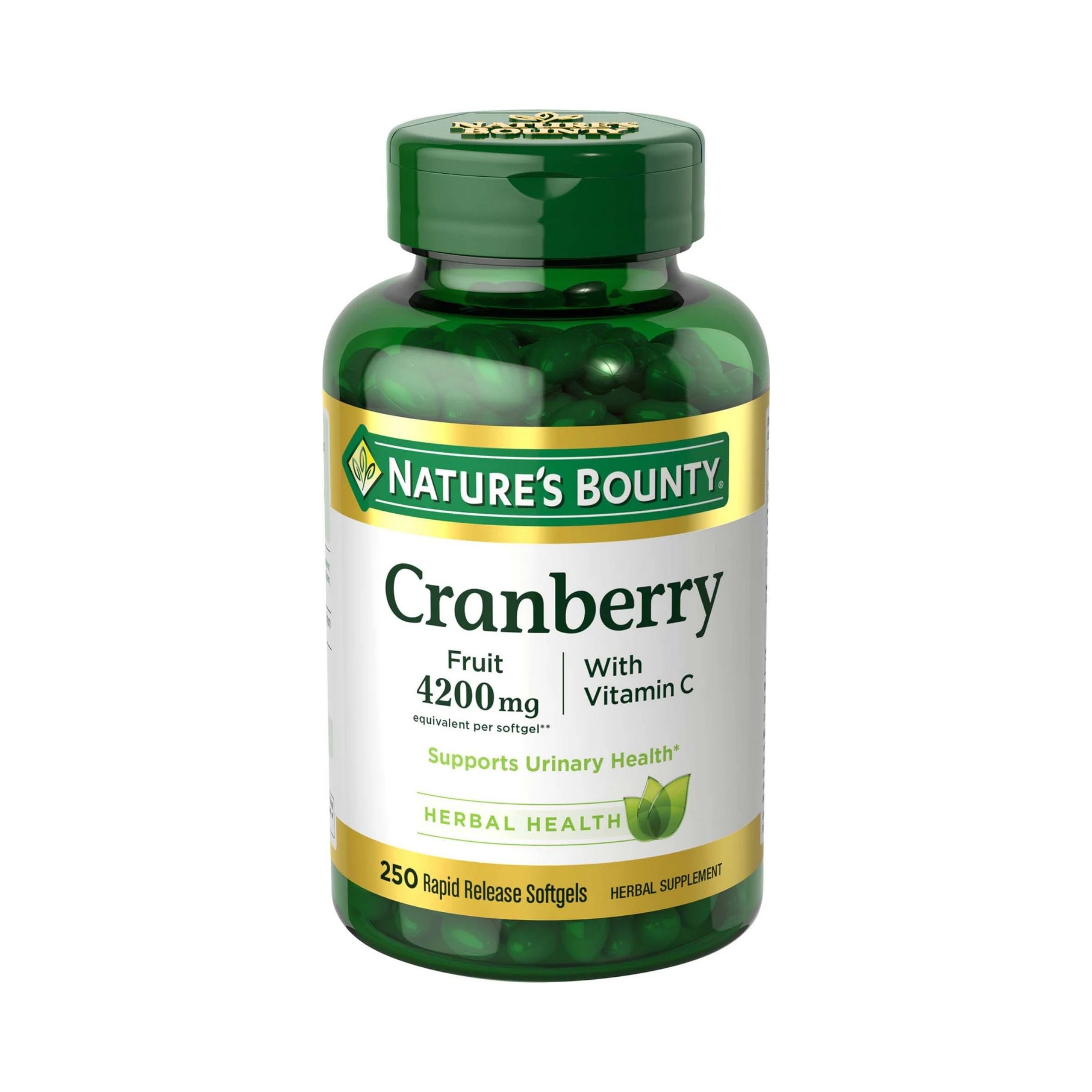 Nature's Bounty Herbal Health Cranberry Rapid Release Softgels With Vitamin C, 4200 Mg