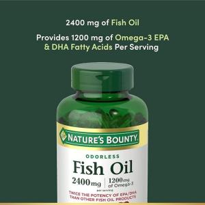 Nature's Bounty Fish Oil, Odorless, 2400 Mg, Coated Softgels